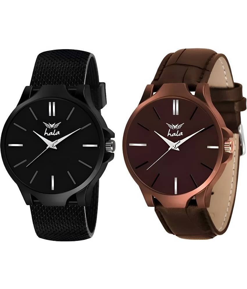 Hala Multicolor Leather Analog Men's Watch