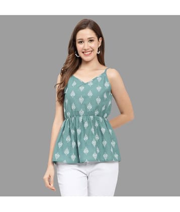 GALWIZ - Green Cotton Women's A-Line Top ( Pack of 1 )