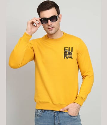OGEN Cotton Blend Round Neck Men's Sweatshirt - Mustard ( Pack of 1 )