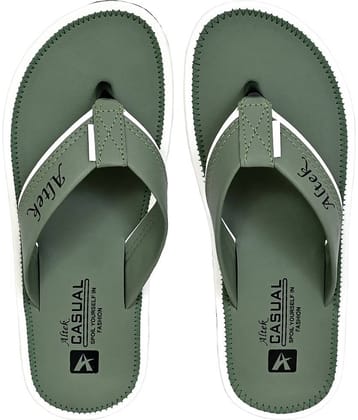 Altek Green Men's Leather Slipper