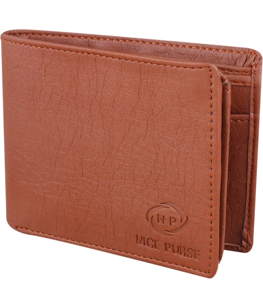 Nice Purse Tan PU Men's Two Fold Wallet ( Pack of 1 )