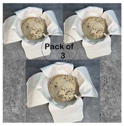 3 Pcs Cotton Double Layer Roti Clothes Wrap with Flaps Solid Roti Square Flap Cover