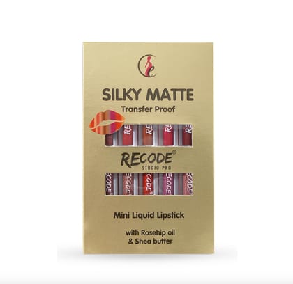 Recode Silky Matte Liquid Lipstick Combo -Smudge-Proof Transfer-Proof Long lasting Pack of 10 Mini Liquid Lipsticks Recode Silky Matte Liquid Lipstick Combo -Smudge-Proof Transfer-Proof Long lasting Pack of 10 Mini Liquid Lipsticks - Multicolor - 10 / 12