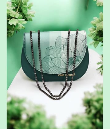 Fine Design Sling Bag PU Set of 1 ( Green )