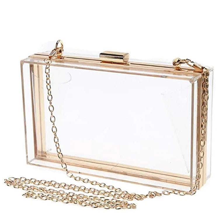 Acrylic Women Hand Bag Small Square Summer Dinner Evening Bag Manufacturer Chain Transparent Sling Bag For Ladies