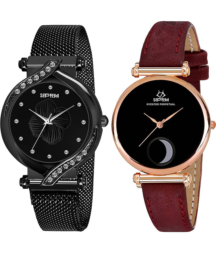 Septem Multicolor Leather Analog Men's Watch