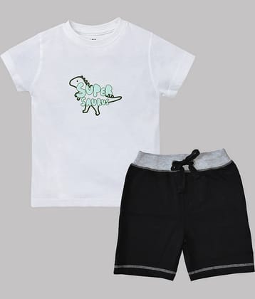 ETCHED DESIGN Pack of 1 Boys Cotton T-Shirt & Shorts Set ( Multicolor )