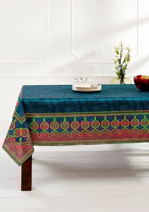 Classic Robin Printed Table Cover-60 x 90 in / Blue / Blue