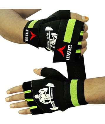 LITEFEEL Fancy Wrist Support Unisex Polyester Gym Gloves For Advanced Fitness Training and Workout With Half-Finger Length