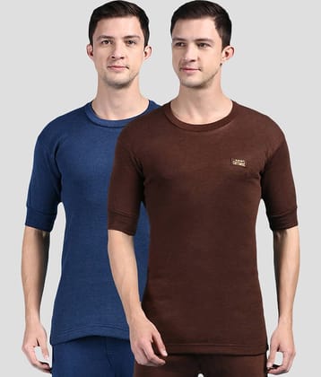 Lux Cottswool Pack of 2 Cotton Thermal Tops For Men's ( Blue )