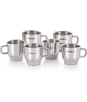 Neelam Double Wall Classic Steel Coffee Mug 6 Pcs 100 mL
