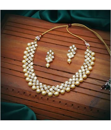 Sukkhi Alloy White Traditional Necklaces Set Choker