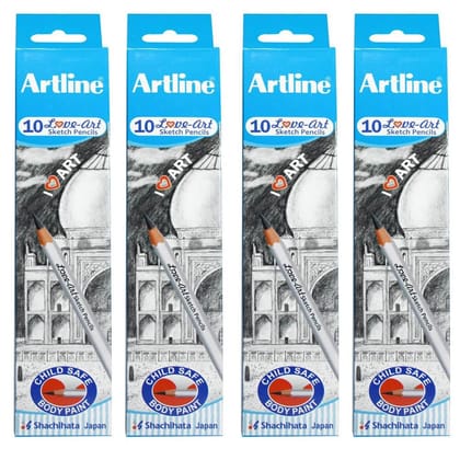 Artline Sketch Pencil Set Of 10 (GRADE 10B X 4) | For Drawing, Sketching, Hatching, Shading | Ultra Dark and Super Smooth