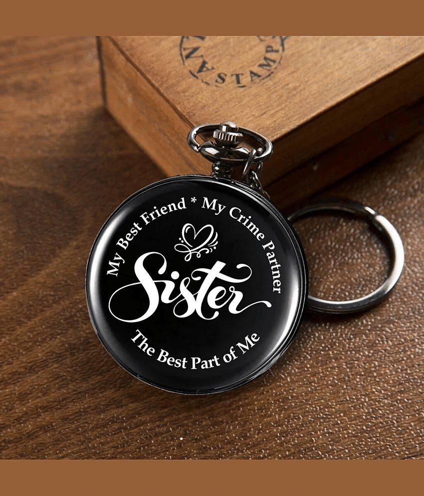 Pocket watch keyachain Creative Unique Gift Sister Crime Partner Key Chain