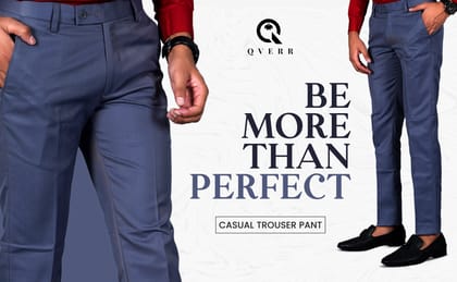 Regular Fit Men Grey Trousers  