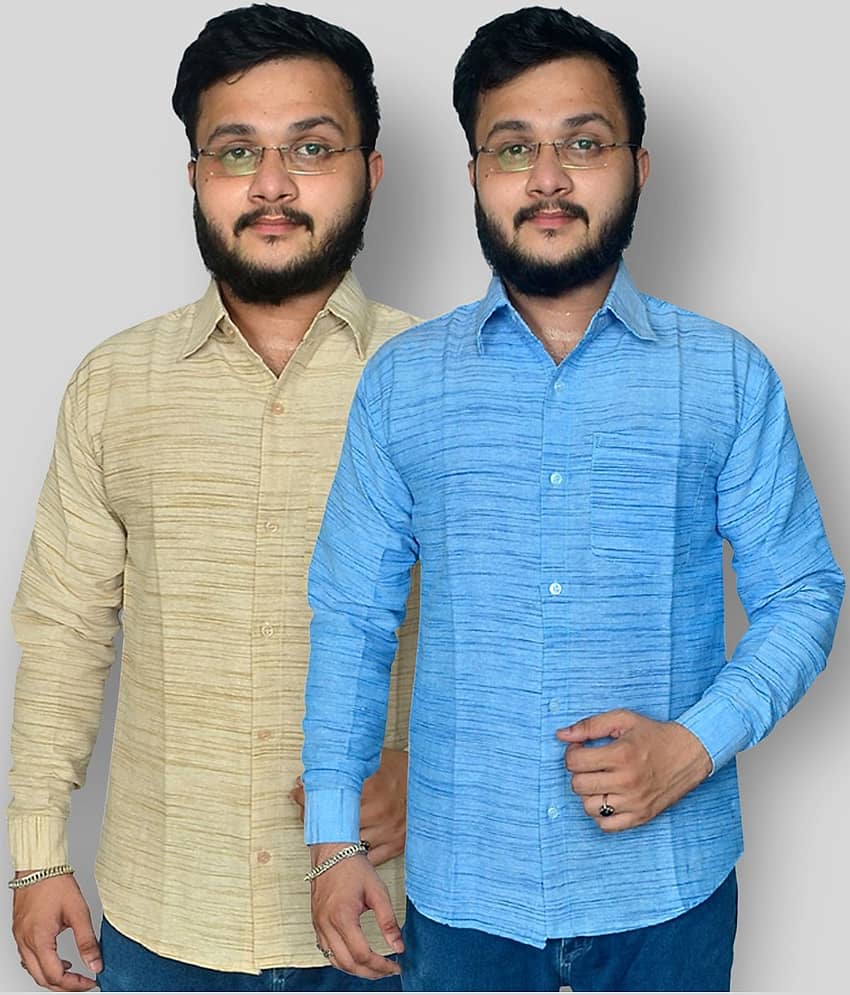 DESHBANDHU DBK - Multicolor Cotton Regular Fit Men's Formal Shirt (Pack of 2)