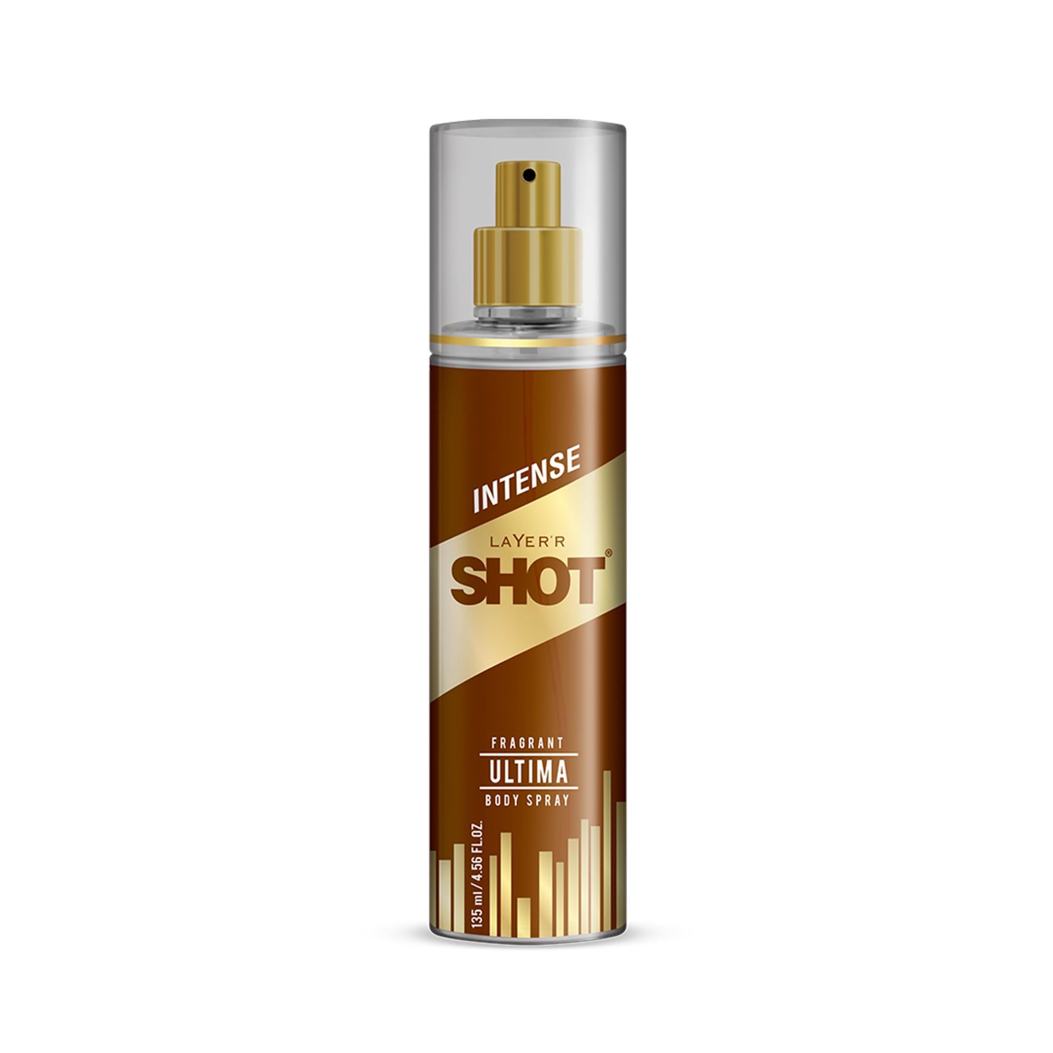 Layer�r Shot Gold Ultima Body Spray for Men, 135ml | Long-Lasting Premium Fragrance | Aldehydic, Floral & Woody Leather Notes | Everyday Wear | IFRA Certified