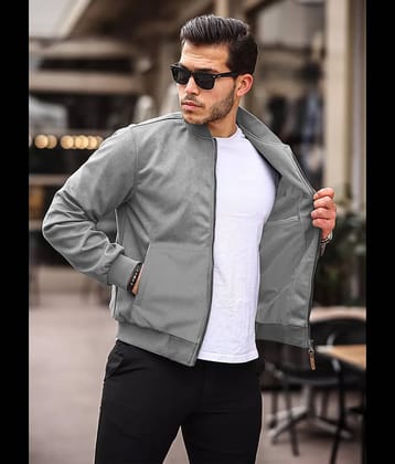 Leotude Fleece Men's Casual Jacket - Grey ( Pack of 1 )