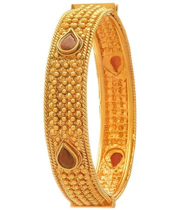 JFL - Traditional Ethnic One Gram Glod Plated Stone Designer Openable Bangle Kada for Women