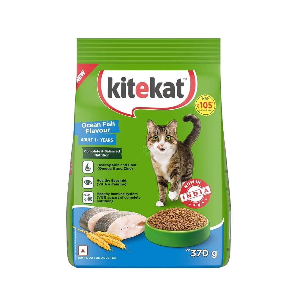 Kitekat Ocean Fish Flavour Adult (1+ Years) Dry Cat Food 370g