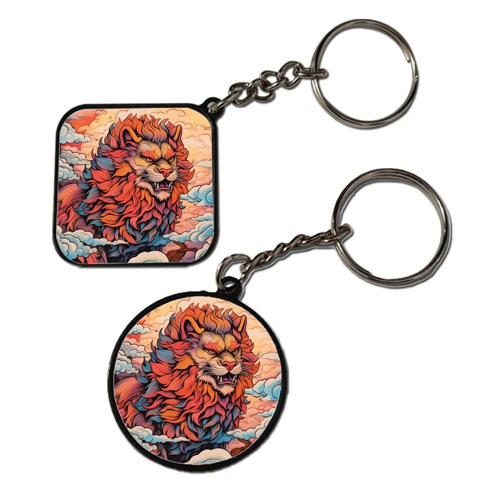 Lion- Keychain With Black Border (Pack Of 2)