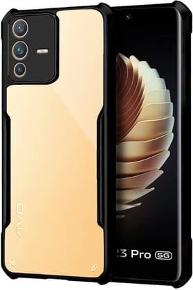 PLUGTECH Slim Shockproof Case | Matte Black Soft | Drop Protection | Precise Cutouts | Premium Mobile Cover for Vivo V23 Pro 5G