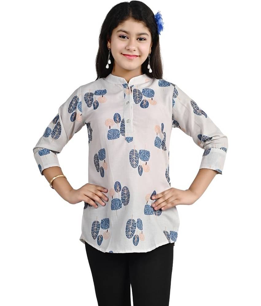 Arshia Fashions Pack of 1 Girls Cotton Blend Tunic ( White )