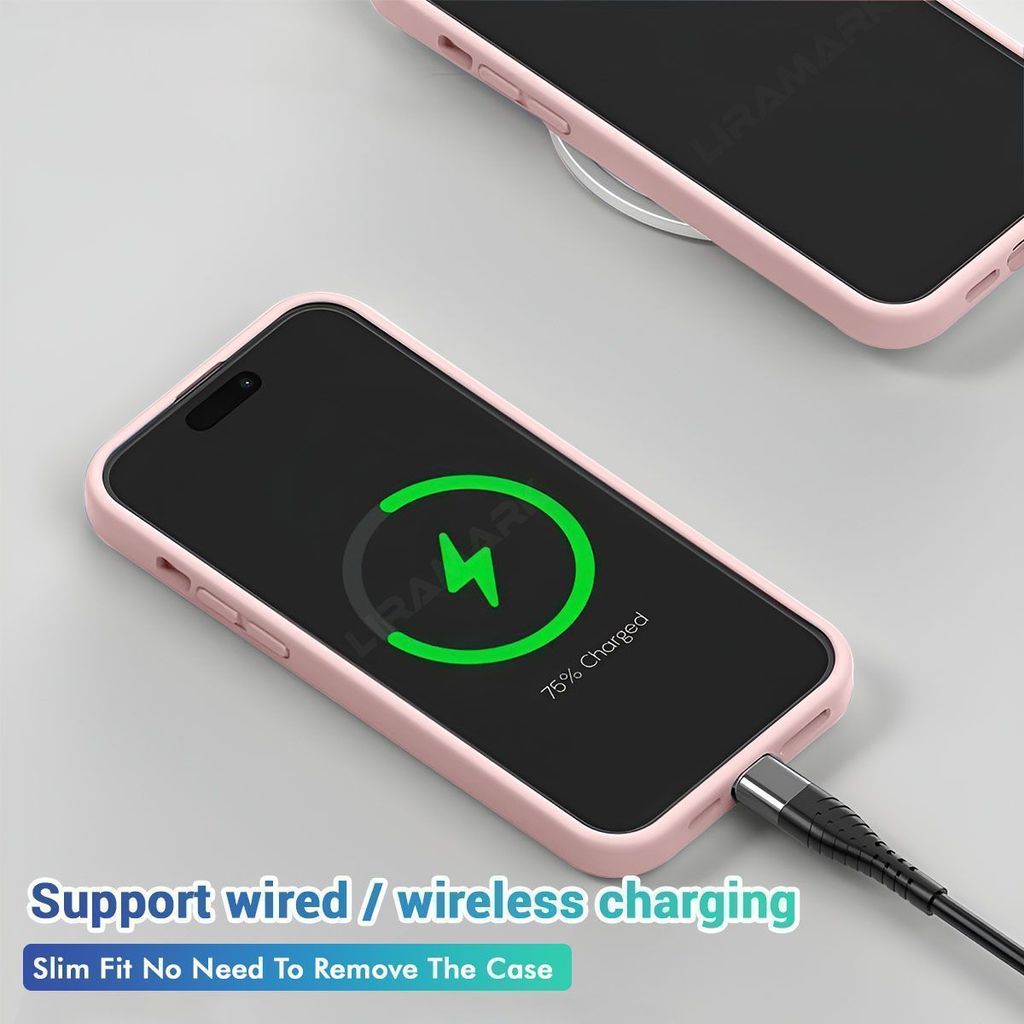 LIRAMARK Liquid Silicone Soft Back Cover Case for iPhone 15 Plus (6.7 inch)