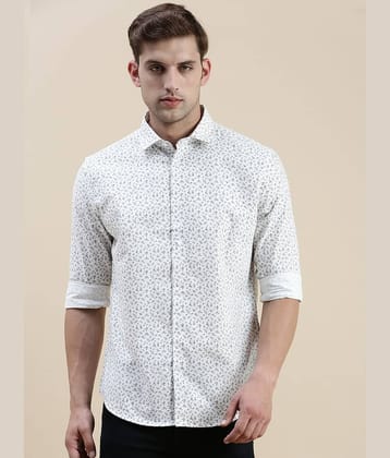 Showoff Cotton Blend Regular Fit Printed Full Sleeves Men's Casual Shirt - White ( Pack of 1 )