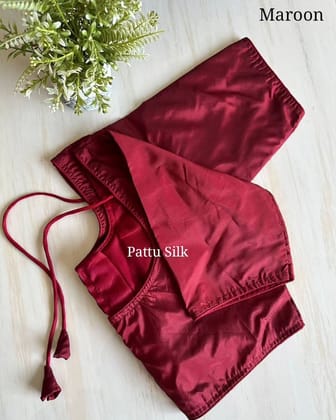 Pattu Silk Plan Blouse-Maroon