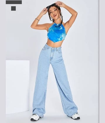 9x denims Women's Baggy Fit High-Rise Jeans ( Blue )