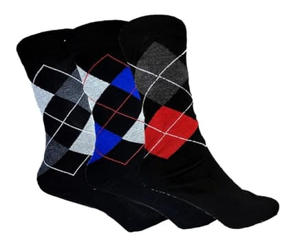 VOICI Men's Formal Socks Black, White Blue and Grey Color Free Size - Gray