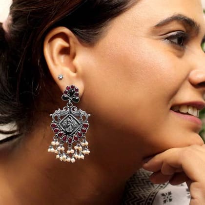 Nritya Sundari Sterling Silver Danglers for Women