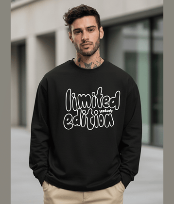 Leotude Men Cotton Blend Regular Fit Printed T-Shirt ( Black )