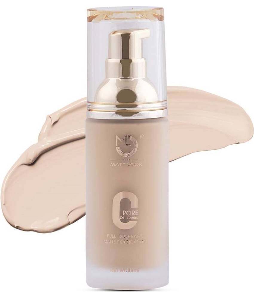 Mattlook Zero Pore Oil Control Full Coverage Matte Foundation, Ivory (45ml)
