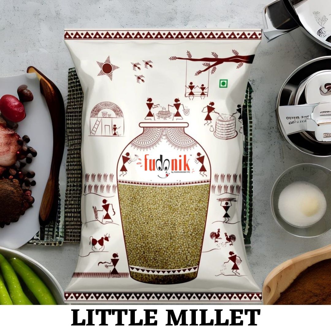Fudonik Unpolished Little Millet Grain (Kutki/Samai) | Whole Grain Rice Alternative | Iron & Fiber Rich | Fasting Food