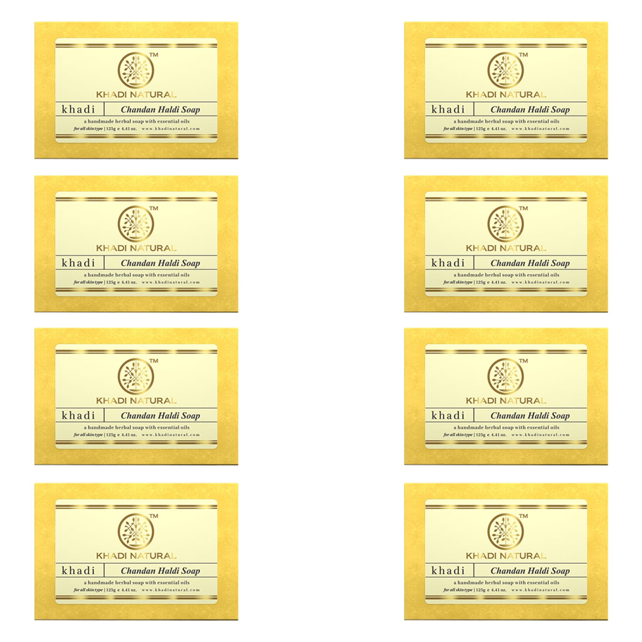 Khadi Natural Herbal Chandan Haldi Soap Combo Pack Of 8 – 125gm Each