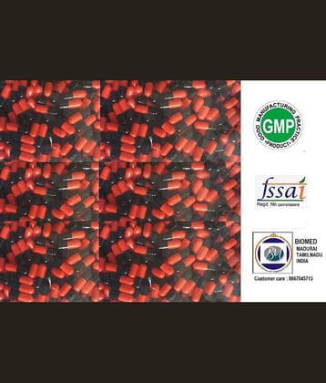 BioMed Empty Gelatin Capsules 1 Red/ black 1000 Capsule 1000 no.s