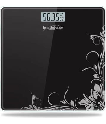 Healthgenie Electronic Digital Weighing Machine Bathroom Personal Weighing Scale-Black Pattern Black