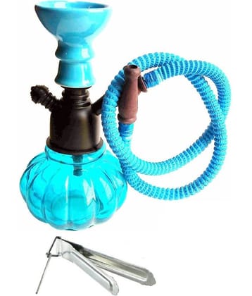 Being Nawab Blue 20 cm Glass Table Hookah