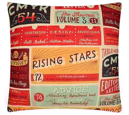 KOKO Home Rising Star Velvet red Color Set of 5 Digital Print 16 x16 inches(40x40 CMS) Zipper Square Cushion Cover