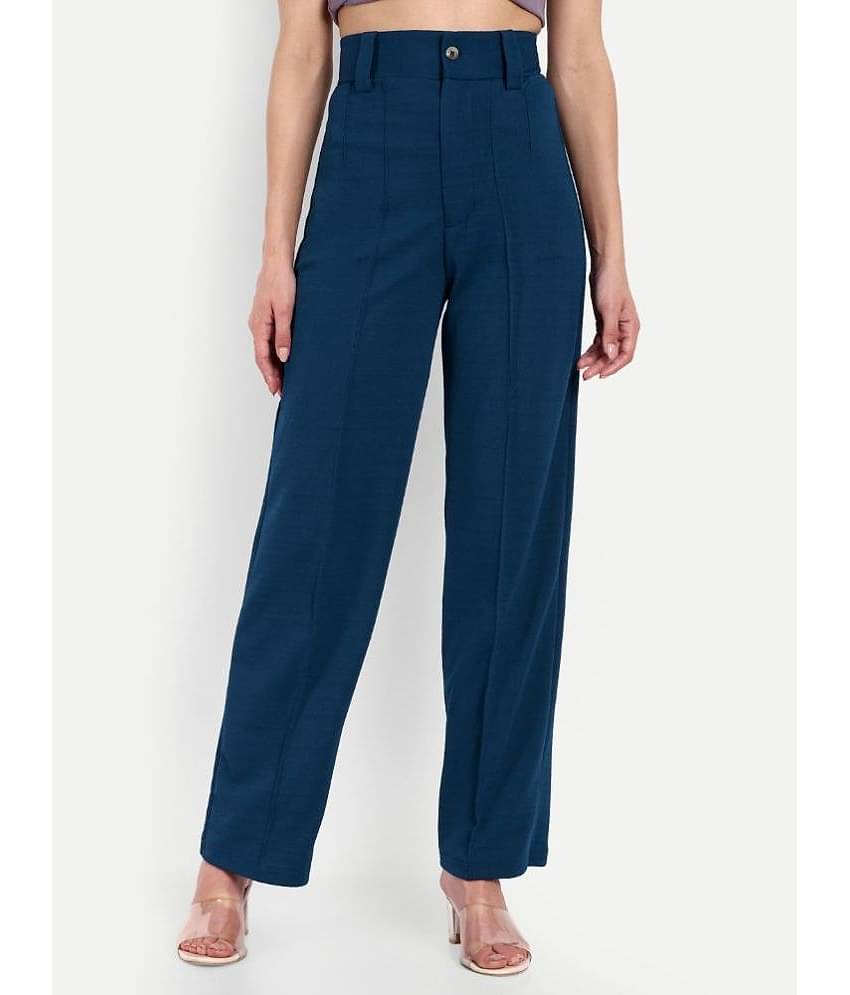 Glito - Navy Polyester Straight Women's Casual Pants ( Pack of 1 )