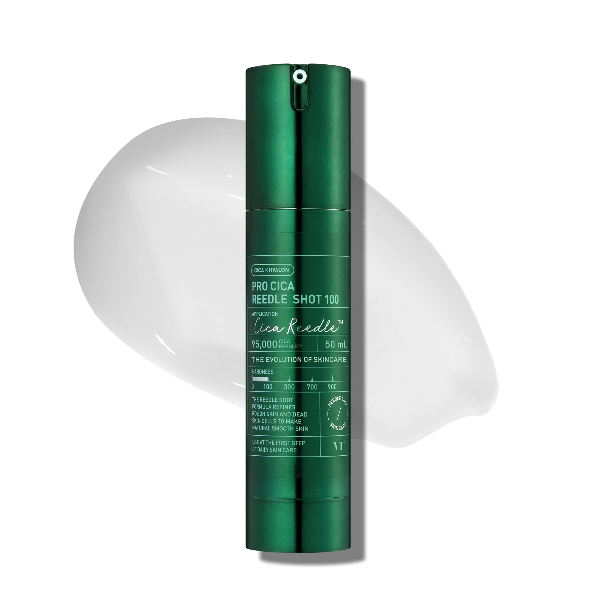 VT COSMETICS Pro Cica Reedle Shot 100, Centella Asiatica Microneedling Serum, Cica Exosome, Soothing, Hyaluronic Acid, Tea Tree Extract, Soft Skin, Glass Skin, Korean Skin Booster, 1.69 Fl Oz.(50ml) VT COSMETICS Pro Cica Reedle Shot 100, Centella Asiatic