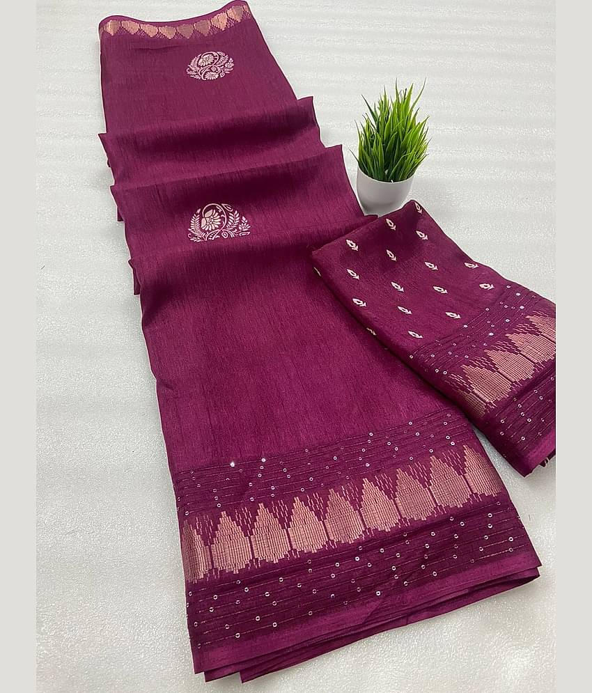 Bhuwal Fashion Art Silk Embellished Saree With Unstitched Blouse Piece ( Turquoise )