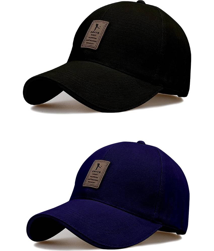 Alamos Pack of 2 Cotton Men's Cap ( Black )