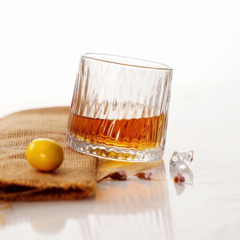 ROTATABLE WHISKEY GLASS - SET OF 6-Striped Roller
