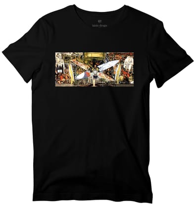 Man at the Crossroads Art T-shirt [Aab]-36 -XS / Black