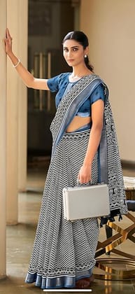 Pure Cotton Silk Linen Office Purpose Printed Saree
