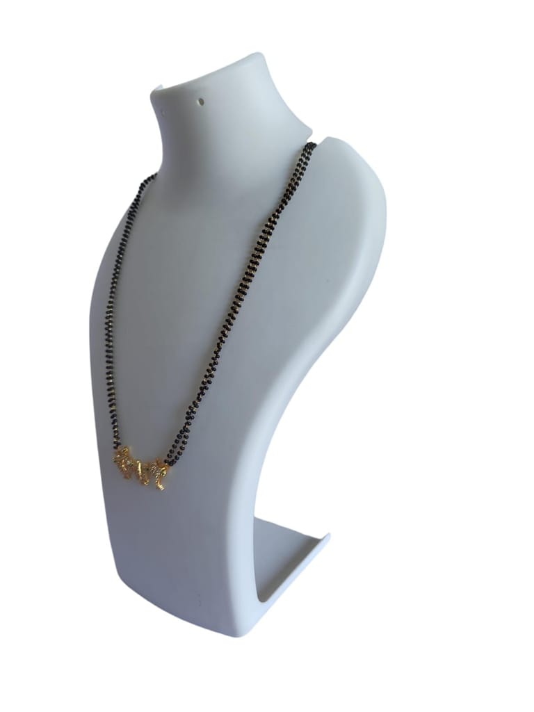 Black Beads Mangalsutra with Gold Plated Pendant for Women