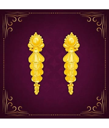 LUV FASHION Golden Drop Earrings ( Pack of 1 )